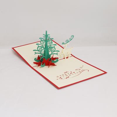 China China Lovely Christmas Snowman Blessing Card Competitive Price OEM 3D Automatic Christmas Greeting Card for sale