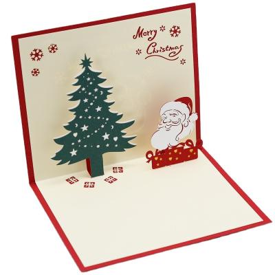 China Europe Comes With Custom Printing Creative Handmade Santa Claus Card And Christmas Tree 3d Automatic Gift Voucher for sale