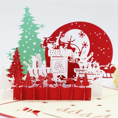 China 2020 New Version Automatic Fast Delivery Greeting Card Holiday Season Europe Christmas Eve Card Top Wholesale for sale