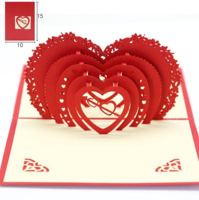 China Africa Love Sound Mini Stereo Invitation Card Heart Up Wedding Invitations Greeting Card With Envelope for sale