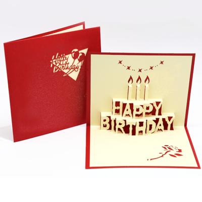 China Africa Customization Professional Birthday Greeting Card Automatic Paper Cutting 3D Card Folded Paper Greeting Card for sale