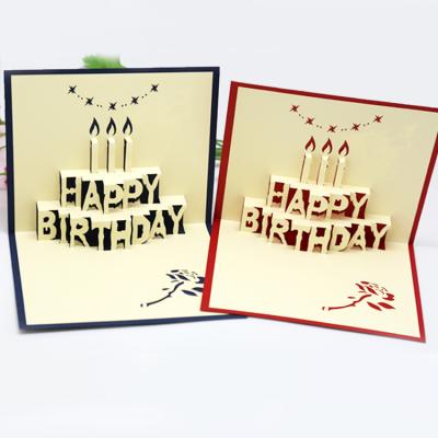 China Africa Happy Birthday Greeting Card Postcard Professional Three-Dimensional Blessing Simple Creative Paper-Cutting 3D for sale