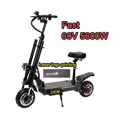 China 11 Inch Off Road Tire 60V 28AH 80Km/h Adults E Electric Scooter Two Wheel Foldable 5600W Men's Electro Scooter for sale