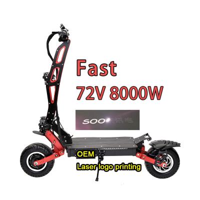 China Men 100km h Fast Speed ​​Scooter Electro 13 Inch Tire 72V 8000W Scooter Adult Two Wheel Fold E Electric Scooter for sale