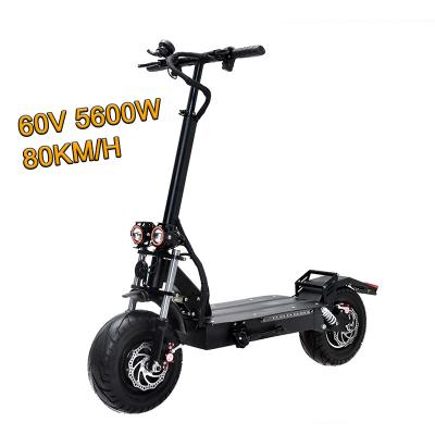 China High Speed ​​5600W Adults Two Wheel Electric Scooter 13Inch 60V 90km/h Off Road Foldable Men's Electric Scooter for sale