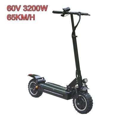 China 3200W 11Inch 60V 33AH Men Double Drive E Scooter 65km/h Off Road Scooter Two Wheel Adult Electro Foldable Electric Scooter for sale