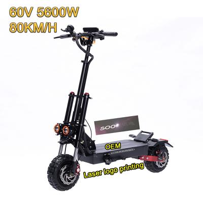 China Men's 13Inch Off Road Scooter 60V 5600W 38AH 80km/h Fast Tire Electro Scooter Two Wheel Foldable Electric Scooter E for sale