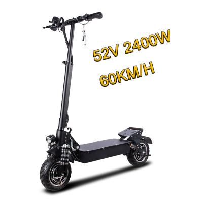 China Men's 52V 2400W 23.4AH Electric Scooter 10Inch Electric Scooter Adult Foldable Vacuum Motor Double Tire E Scooter Fast Two Wheel for sale