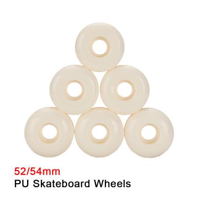 China Custom Printed OEM Adult White 52/54mm Wholesale PU 102A Skateboard Wheels for sale