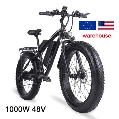 China Free shipping Aluminum alloy 1000W 48V EU warehouse E bike USA Powerful 26 inch fat tire emtb Off Road electric bicycle for sale