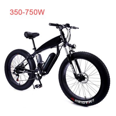 China 350-750W 36/48V Aluminum Alloy Snow E Bike Electric Bike 26 Inch Fat Tire Beach Off Road Electric Bicycle for sale