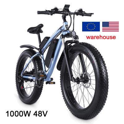 China Aluminum Alloy 1000W 48V USA EU Warehouse Mountain E Bike Powerful 26 Inch Fat Tire Off Road Electric Bicycle for sale