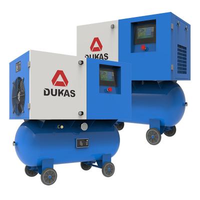 China Lubricated Portable 2-In-1 3.7Kw Air Compressor PM VSD Single Phase Air Compressor With Wheels for sale