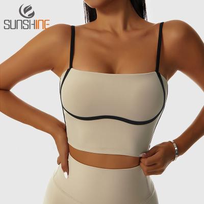 China New Tik Breathable fashion sexy fitness and yoga gym women running workout yoga training crop tops sports bra for women for sale