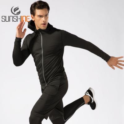 China OEM Sports Fitness Yoga Suit Breathable Custom Logo Quick Dry Men's Activewear 5pcs Long Sleeve Autumn And Winter Running Set for sale