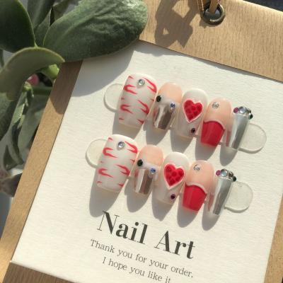 China Fake Nail Art French Press On Nails Custom Wholesale Salon Effect OEM ODM Long Short Medium Artificial Nails for sale