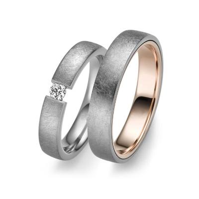 China 2021 casual/sports the latest wedding ring classic tantalum rose gold engagement couple ring jewelry for sale