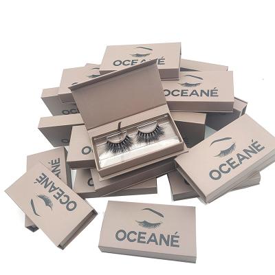 China Cheap Custom 25mm Mink Eyelashes Private Label Package Natural Brown False Eyelash Color Box Nude Eyelash Vendor Customized Boxes for sale