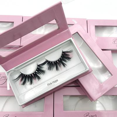 China Customized Wholesale Cheap Natural Mink Eyelashes Custom Logo Pink Eyelash False Eyelash Packaging Case Box Package Seller for sale