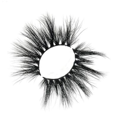 China Cheap natural wholesale handmade false eyelash 5d mink eye 25mm whips mink fur lashes seller for sale