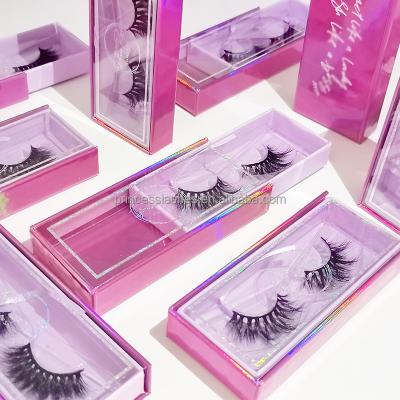 China Cheap lashes3d natural false eyelash packages custom holographic lash box eyelash packaging box for sale