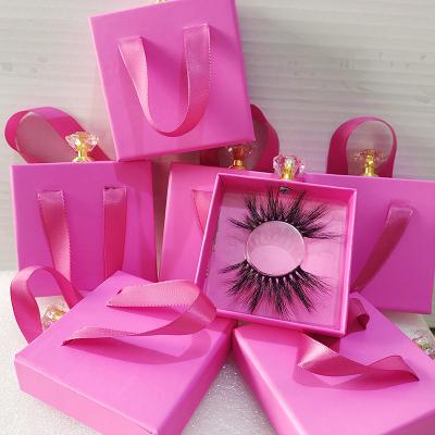 China Natural custom long strip lashes bundles mink tresluces lashes box 25mm mink eyelashes handle lashes box with eyelash case seller for sale