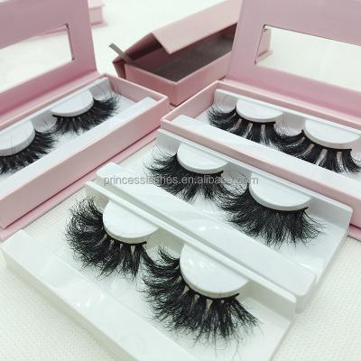 China Natural wholesale private label long luxury 3d mink lashes 25mm super fluffy mink eyelashes for sale