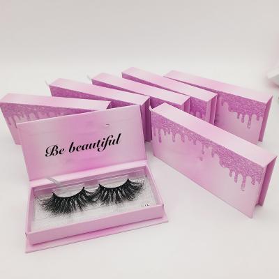 China Free 25mm Long Tapered Mink Eyelashes Fluffy Seller Wholesale Natural Mink Eyelashes for sale