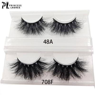 China Wholesale Princess 3d Mink Eyelashes Natural Long Fluffy 3d Eyelashes Real 25mm Strip Mink Eyelash for sale