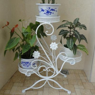 China Nordic Style 810 Simple Small White Ceramic Flower Pot Succulent Pot With Iron Stand for sale