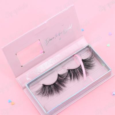 China Natural Long Wholesale Private Logo 25mm Mink Eyelashes Custom Lower Price Eyelashes Packaging Box for sale