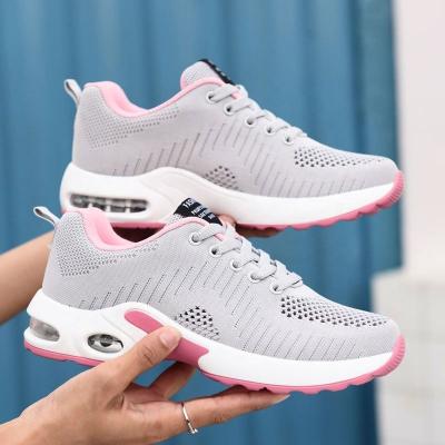 China Height Increasing Style Shoes Ladies Walking Springs Summer Women Casual Shoes For Women Fashion Hollow Out Lace Up Women Breathable Sports Sneakers for sale