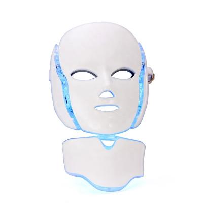 China Pigment Removal 7 Colors Led Face Light Therapy Mask With Neck Mask Skin Rejuvenation Therapy Facial Skin Care LED Colorful Mask for sale