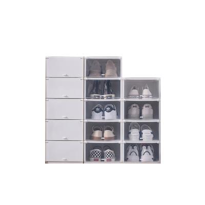 China Wholesale Plastic Clear Viable Stackable Side Open Door Shoe Storage Box for sale