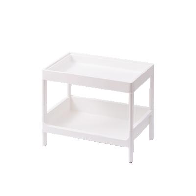 China Hot Sale Modern PP And White Material 2 Tier MDF Kitchen Storage Shelf Rack Without Cover And Wheels For Home for sale