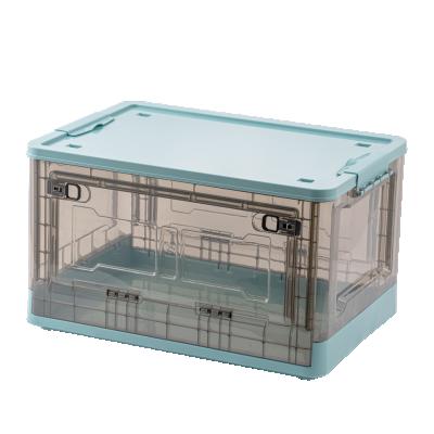 China Green Solid Material Foldable Plastic Storage Box In Use Durable Durable Three Doors PP Organizer For Home for sale