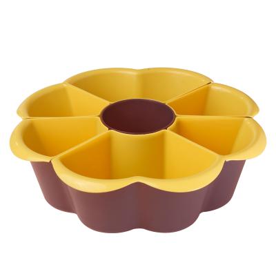 China Rotating Hot Freshness Preservation 4grid 6grid 8grid Strainer Pot Storage Tray Snack Tray Kitchen Tools for sale