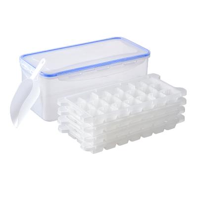 China Modern Single Grid Silicone Ice Cube Tray Mold 4 Tier Transparent Stackable Ice Cube Tray for sale