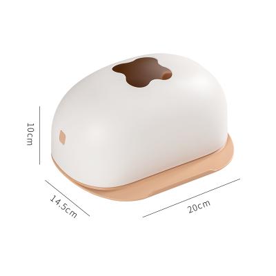 China Fashion Rose Style Fashion ABS Material Bread Shape Plastic Tissue Box Organizer For Home for sale