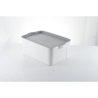 China Newcomer Japanese Style Edge Sustainable White Medium Smooth Safety Use Plastic Storage Box With Lids for sale