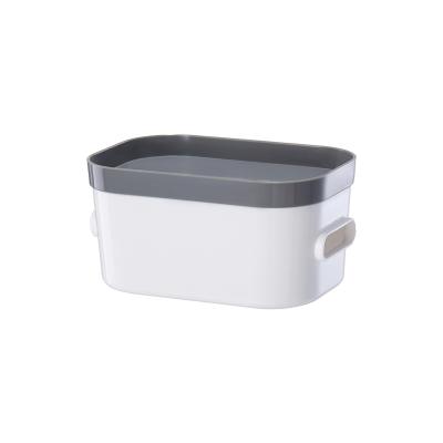 China Sustainable Top Selling Small Portable Plastic White Case With Gray Lid Storage Box for sale