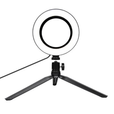 China Wholesale Led Ring Light Selfie Photography Lighting With Tripod Stand RL-10-Mini Tripod for sale