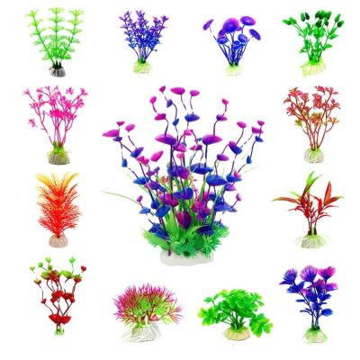 China Sustainable Manufacturers Hot Selling Aquarium Landscaping Ornaments Simulation Water Grass Plastic Seaweed Fish Tank Decoration for sale