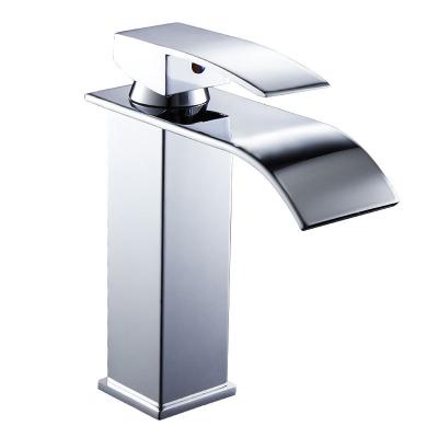 China Basin Metered Single Hole Single Hole Stainless Steel Jet Waterfall Faucets Hot And Cold Water Tap Faucet for sale