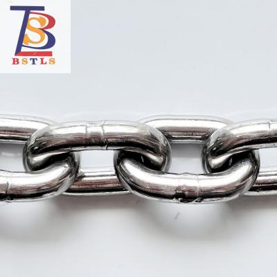 China Stainless Steel Flash Oil Resistant BSI Manufacturer China Welded Link Chain With Polishing Surface for sale