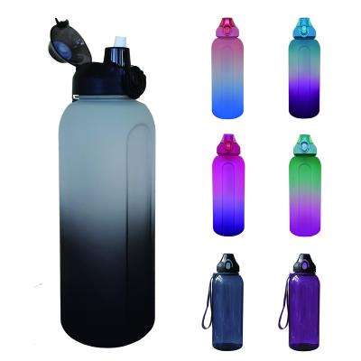 China Largest capacity 1500ml viable water bottle with time marker and straw, BPA free leak-proof for outdoor sport for sale