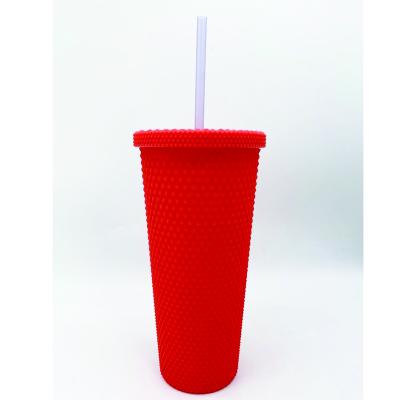 China 2021 hot sale modern double wall durian tumbler cups with straw for sale