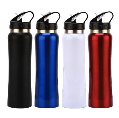 China Sustainable vacuum insulated double walls and wide mouth design with straw lid stainless steel water bottle for sale