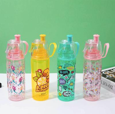 China Modern Custom Logo Mist Spray Sport Water Bottle With Straw for sale