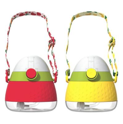 China New Arrival 280ml Summer Children's Kids Creative Fruit Juice Straw Bottle Outdoor Portable With Rope for sale